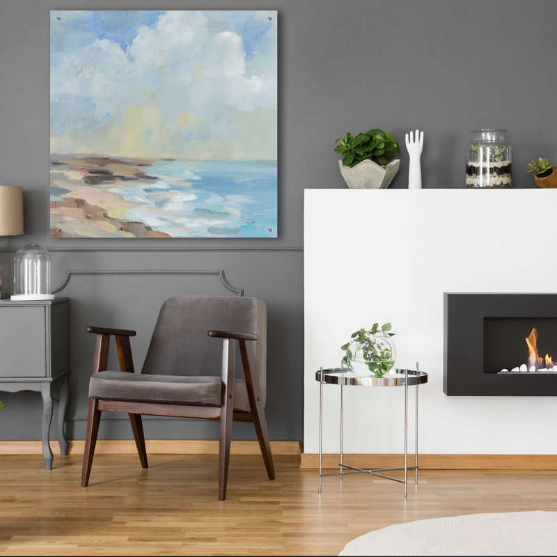  «By The Beach» par Silvia Vassileva, art mural en verre acrylique, 36 po x 36 po, H 36 po x l 36 po