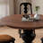 Black Brown Round Solid Wood Dining table-1237455441