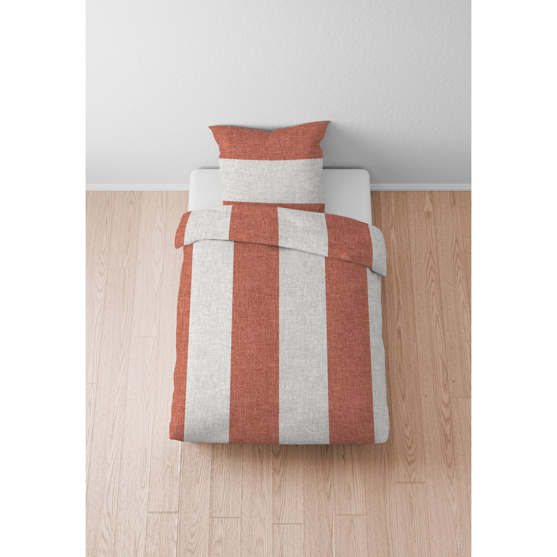 Biberna Feinbiber Bettwäsche 0006732 LÄNGSBALKEN Cotton Striped Duvet Cover with Pillowcases