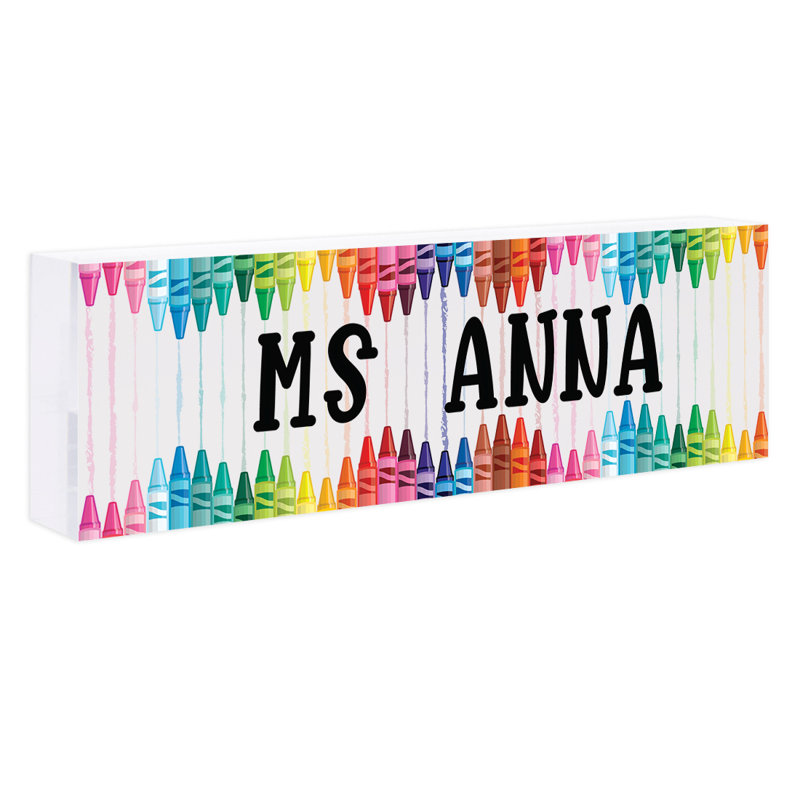 Plaque de bureau 8 x 2,5 en acrylique - Crayon