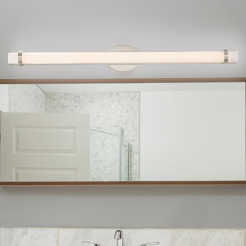 Barre d'éclairage de salle de bain à 1 lumière Catey, Nickel poli