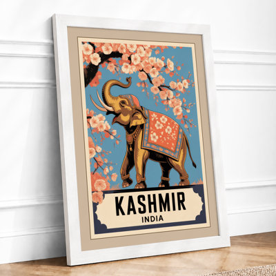 Kashmir Elephant Vintage - Framed Print