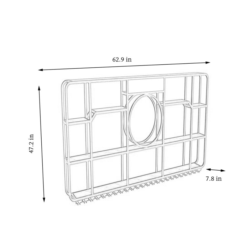 Support à vin Creative Circle, H 47,2 po x l 62,9 po x P 7,8 po, Noir, noir, noir, noir