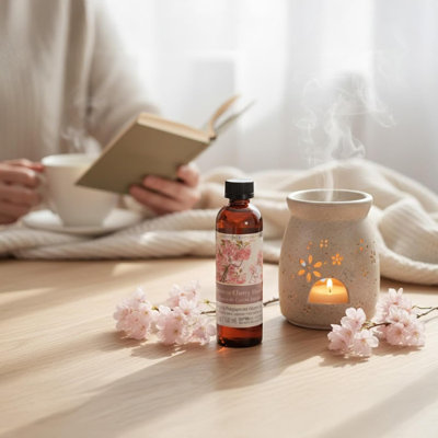 Huiles de chauffage au parfum de cerisier japonais Hosley, ensemble de 2, 5 oz chacune. Cadeau idéal pour les mariages, le spa, le reiki, la méditation et la salle de bain.
