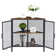 Kempst Corner End Table Shelf, 3-Tier Display Shelves with Protection Door, Metal Frame Storage Cabinet Org