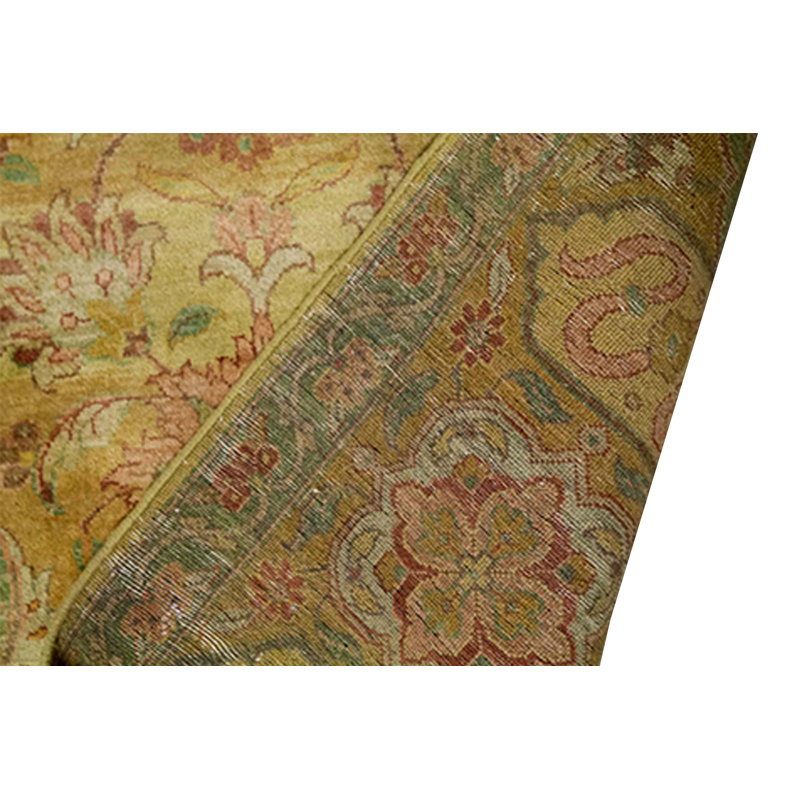 Crown Wool Oriental Area Rug in Gold