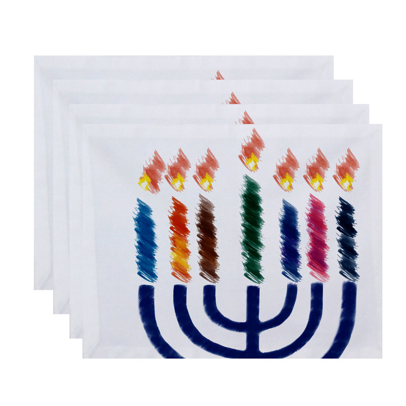 Polyester Geometric Square Placemat, White