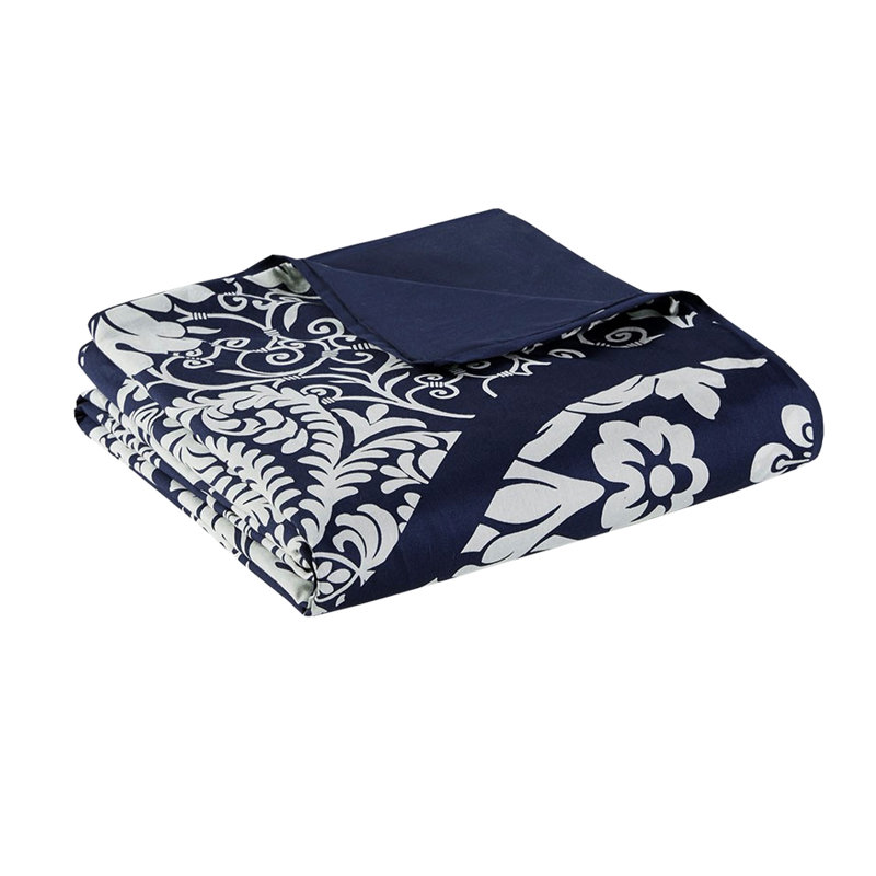 Housse de couette très grand / très grand pour très grand lit, coussins de manipulation en tissu délicat brodés, Marine