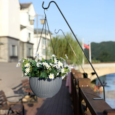 Medium Plastic Rattan Hanging Planter