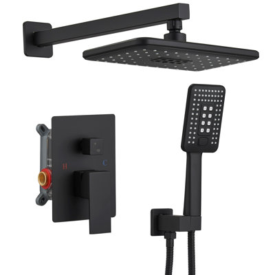 Robinet de douche monocommande à 2 jets de pluie 2,5 GPM avec haute pression (valve incluse)