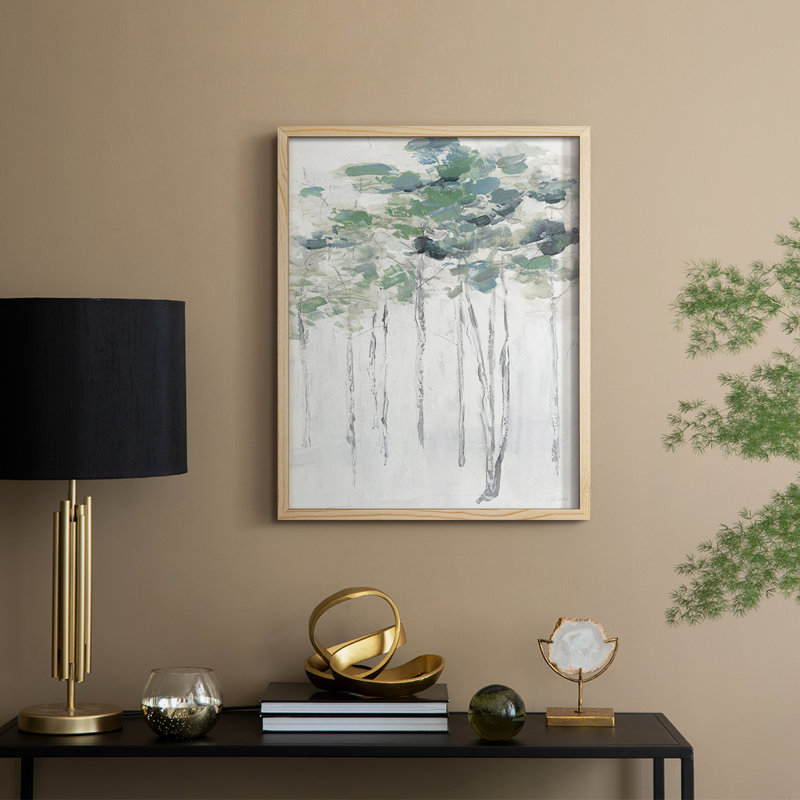 Impasto Tree Line II, reproduction encadrée - bois massif, Naturel, H 11 po x l 9 po