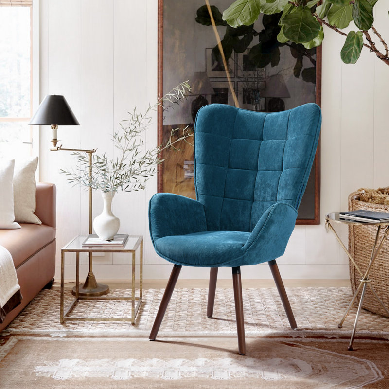 Garmon Upholstered Armchair, Blue