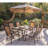 Alejando 7 Piece Dining Set with Table Umbrella and Umbrella Stand