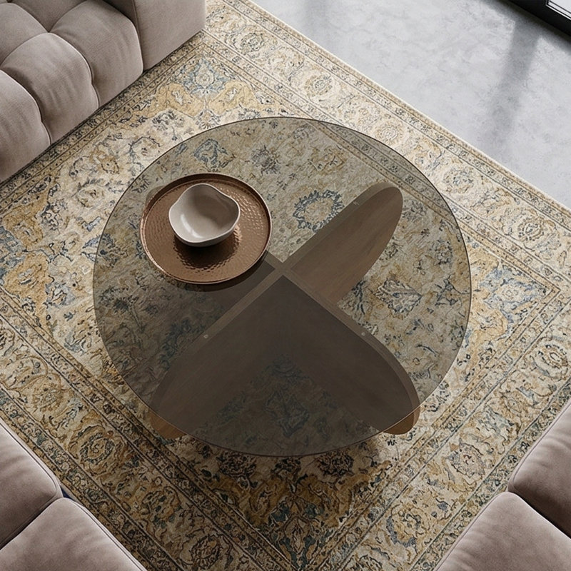 Table basse Arlo, Fumée, Chêne saphir