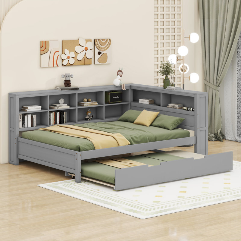 Lacustrine Platform Storage Bed, Gray