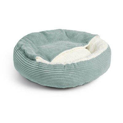 Round Blanket Bed With Corduroy Hoodie