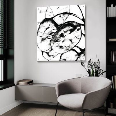  «Silver Dollars 2» par Erin Clark, art mural en verre acrylique, 24 po x 24 po
