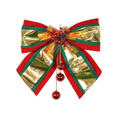 Christmas Golden-Red-And Green Bows- Christmas Tree Decorative Pendants-Hotel Mall Display Window Decoration