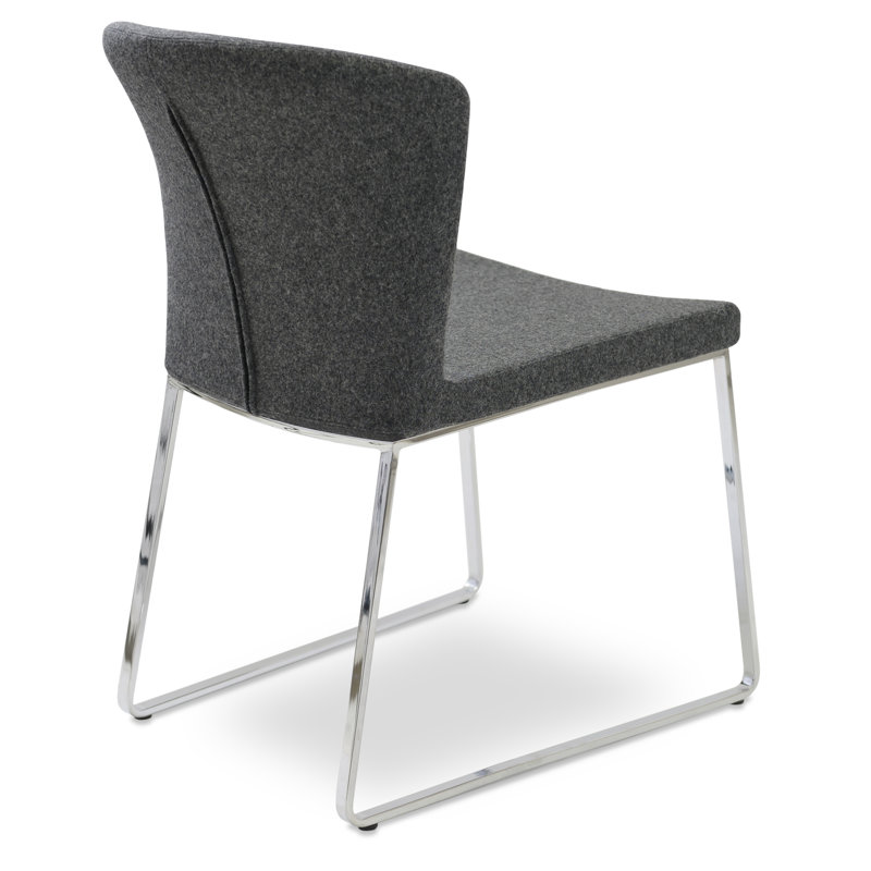 Chaise d'appoint en laine de 19 po de large Capri, Gris foncé
