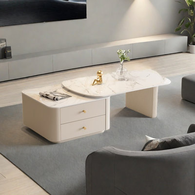 Table basse ovale rétractable