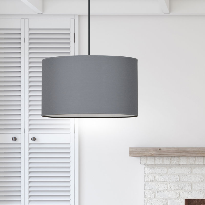 Pascua 1 - Light Black Drum Pendant, Gray