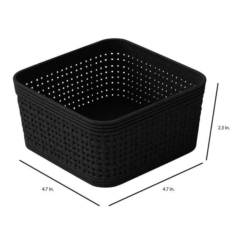 Simplify Plastic Decorative Basket, Black