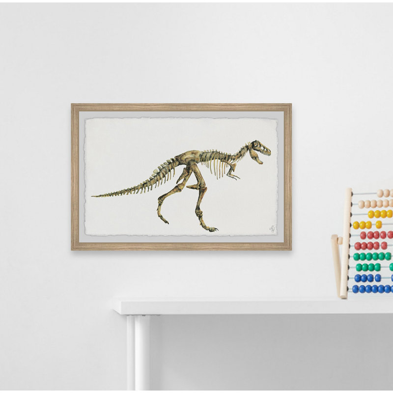 Liam Big Dino Skeleton 1 Piece Single Picture Frame Painting, 38cm H x 45cm W