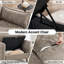 Fauteuil d'appoint rembourré surdimensionné avec rangement dissimulé-1901100469