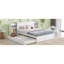 Grand lit blanc avec tablettes coulissantes et lit gigogne simple TG - construction moderne de style chambre à coucher, l 93,6 po