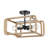 Deltana 4-Light Semi-Flush In Matte Black With Natural Raphia Rope