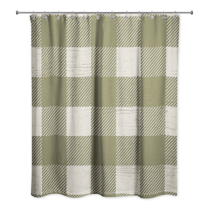 Rideau de douche simple Nahshun, Vert