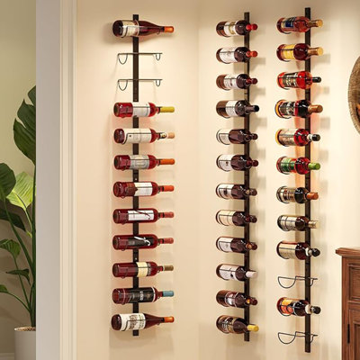 12 Bottle Wall-Mounted Wine Rack, Detachable Storage Organizer Used as One or Four, DIY Wall Hanging Bottle Holder, for Dining Room, Bar, Wine Cellar