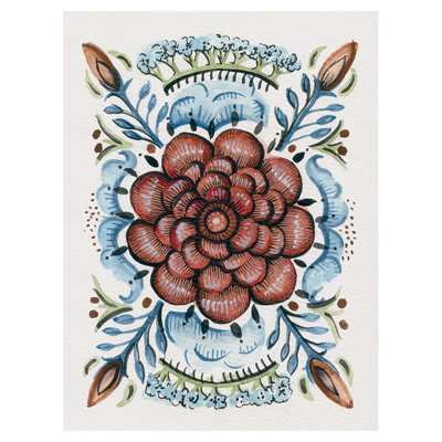 AMANDA COLVILLE (FOLK FLORAL IV) 60X80 CANVAS - Wrapped Canvas Canvas