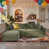 Olive Green Plush Corduroy Fabric selected