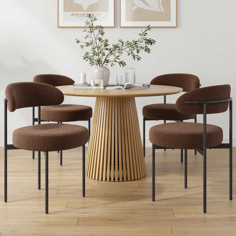 Chaise d'appoint en tissu Sherwood, Brun