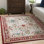 Tapis oriental rouge / crème / bleu marine Hasrat