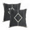 Modern Black/White Geometric Stonewashed Handmade Cotton Throw Pillow Set of 2