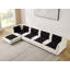  Canapé modulaire rembourré 5 pièces avec repose-pieds Cann-112026065