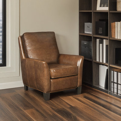 Astha Genuine Leather Push-Back Recliner by Wildon Home