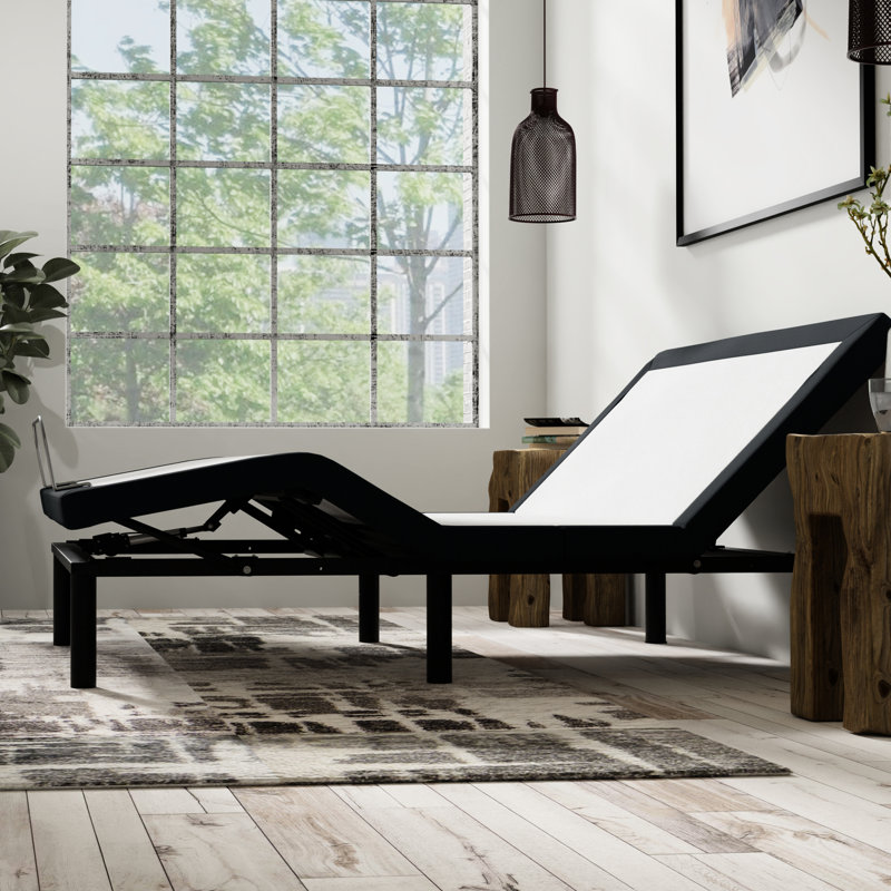 Base de lit réglable pour très grand lit: zéro gravité, massages de couleur gris anthracite, hauteur de 15,34 po