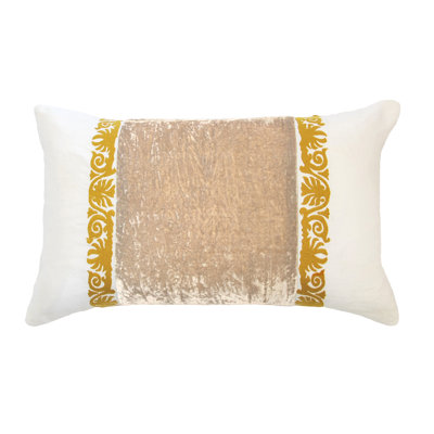 Francesca Embroidered Feather Linen Reversible Throw Pillow
