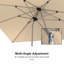 Parasol carré de terrasse 1,98 m x 1,98 m, inclinable, beige-1694907306