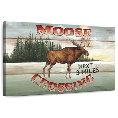 Moose Crossing I Wall Sign