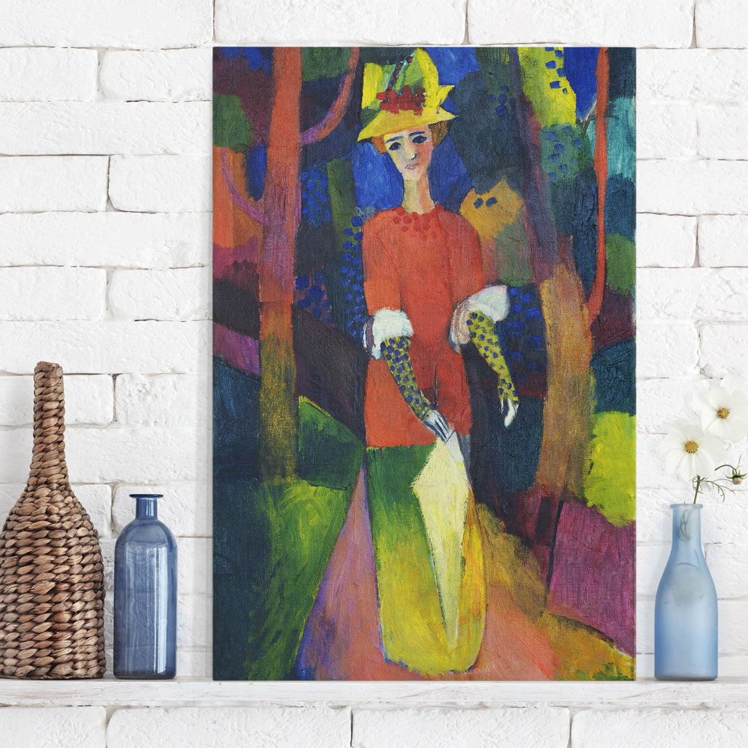 Leinwandbild Frau im Park von August Macke