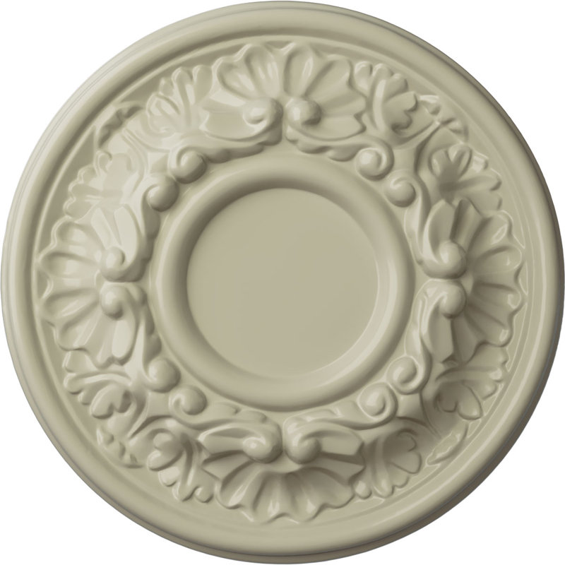 Médaillon de plafond Endurathane Medea, DE 16 1/2 po x P 3 1/2 po x P 1 1/2 po (convient aux auvents jusqu'à 5 1/2 po), deux pièces, apprêté en usine