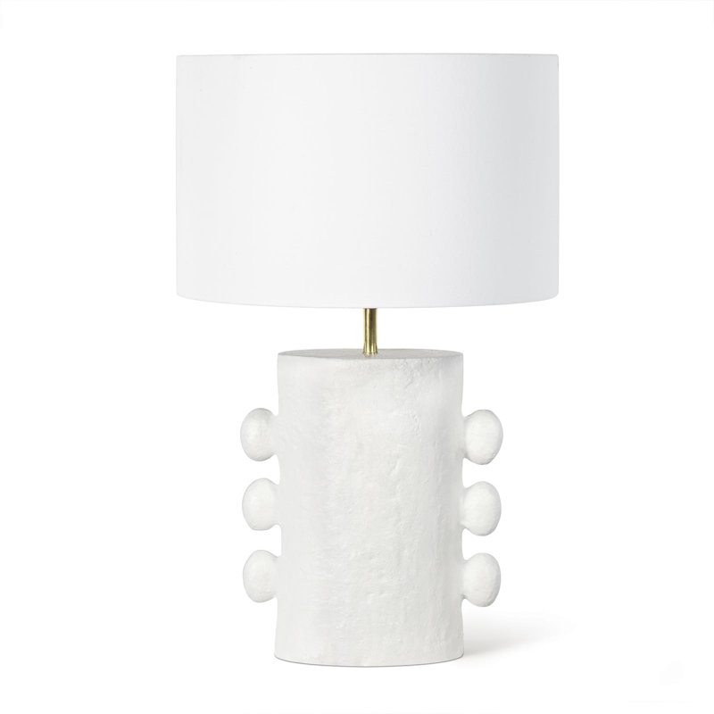 Lampe de table en métal Maya, Blanc, H 25,5 po x l 16 po x P 16 po