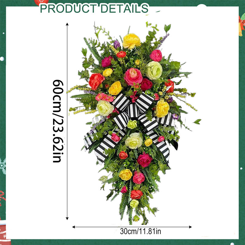 Couronne d'arbre inversé simulé, décoration de porte d'entrée de Pâques printemps / été, décoration de Noël, cadeaux de Noël