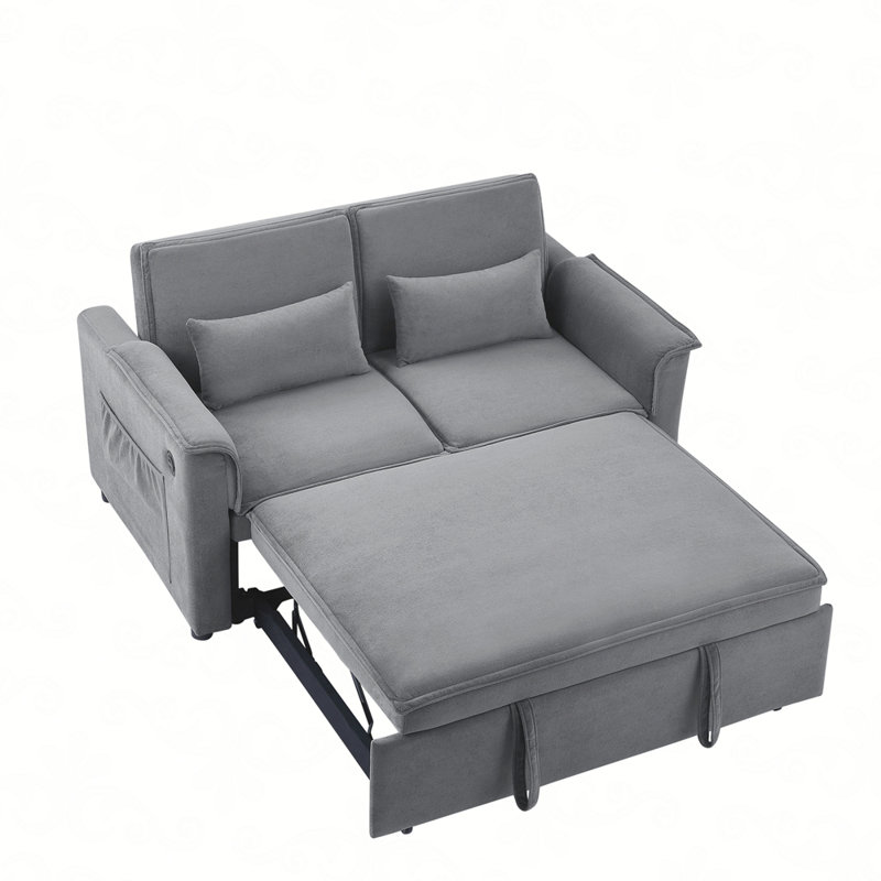 Canapé-lit convertible en tissu Modern, Gris