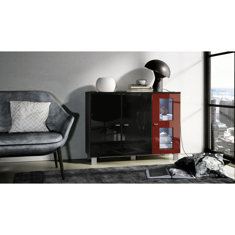 Mccombs 107cm Sideboard, With LED, Bordeaux