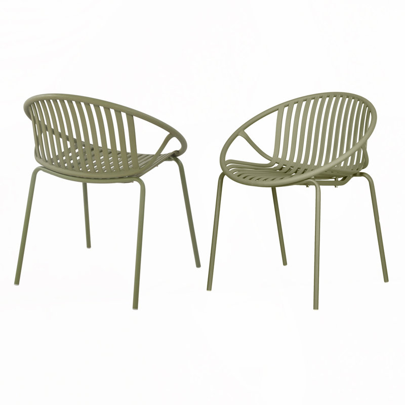 Outdoor Patio Stackable Chairs, Green